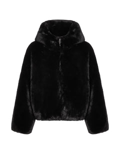 CAPPOTTO DI PELLICCIA OVERSIZE IRONGATE T DA DONNA - NERO